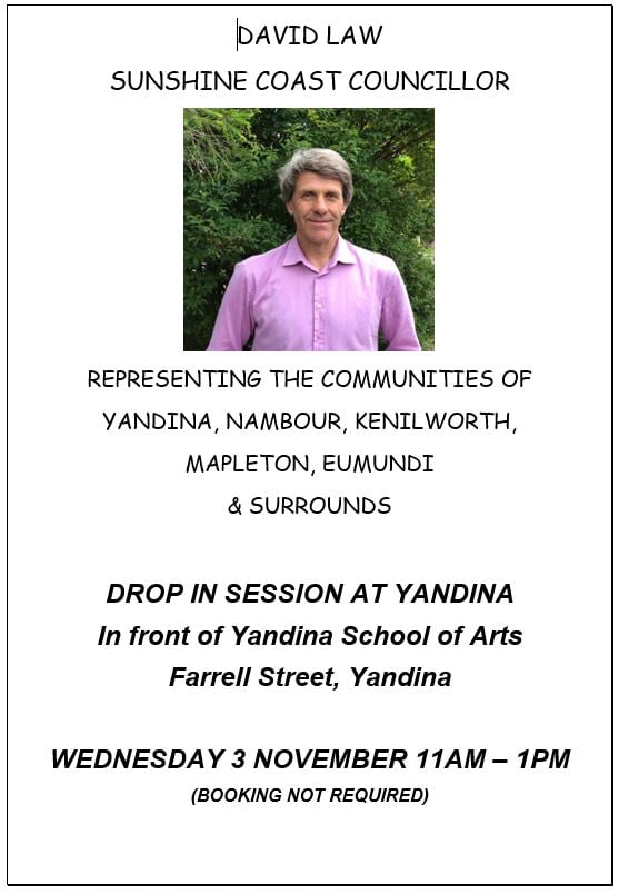Read more about the article Cr DAVID LAW <br>Drop-In Session at Yandina